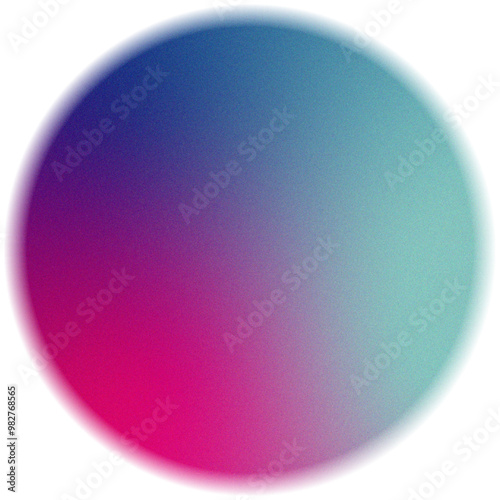 Circular vector gradient blur with a grainy texture effect and a transparent background