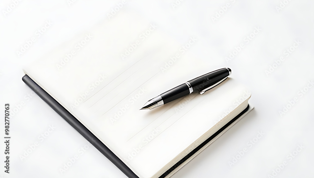 leather notebook fountain pen white background leather notebook fountain pen white background