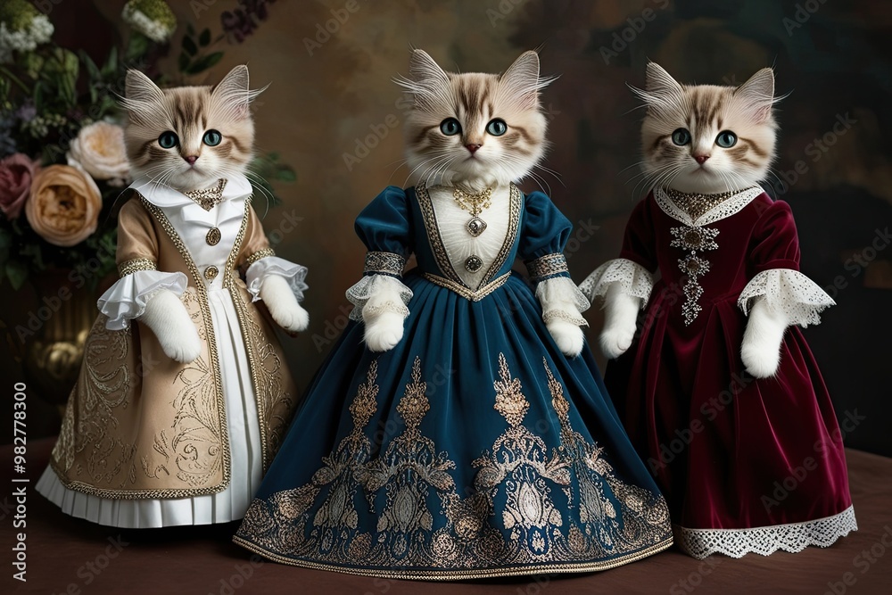Dapper British Shorthair Cat Kitten in Art Deco Formal Wear with Elaborate Expression and Contemporary Style Dapper British Shorthair Cat Kitten in Art Deco Formal Wear with Elaborate Expression and Contemporary Style