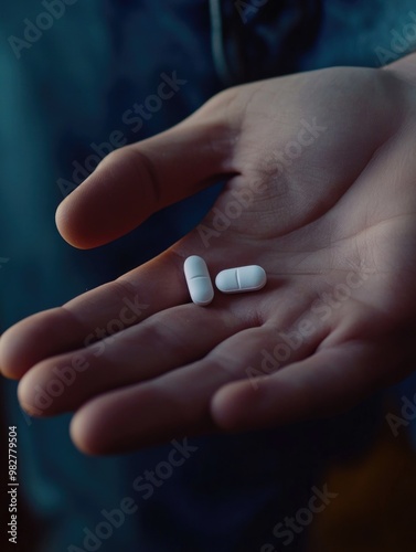 Medication in Hand - Close-up Portrait