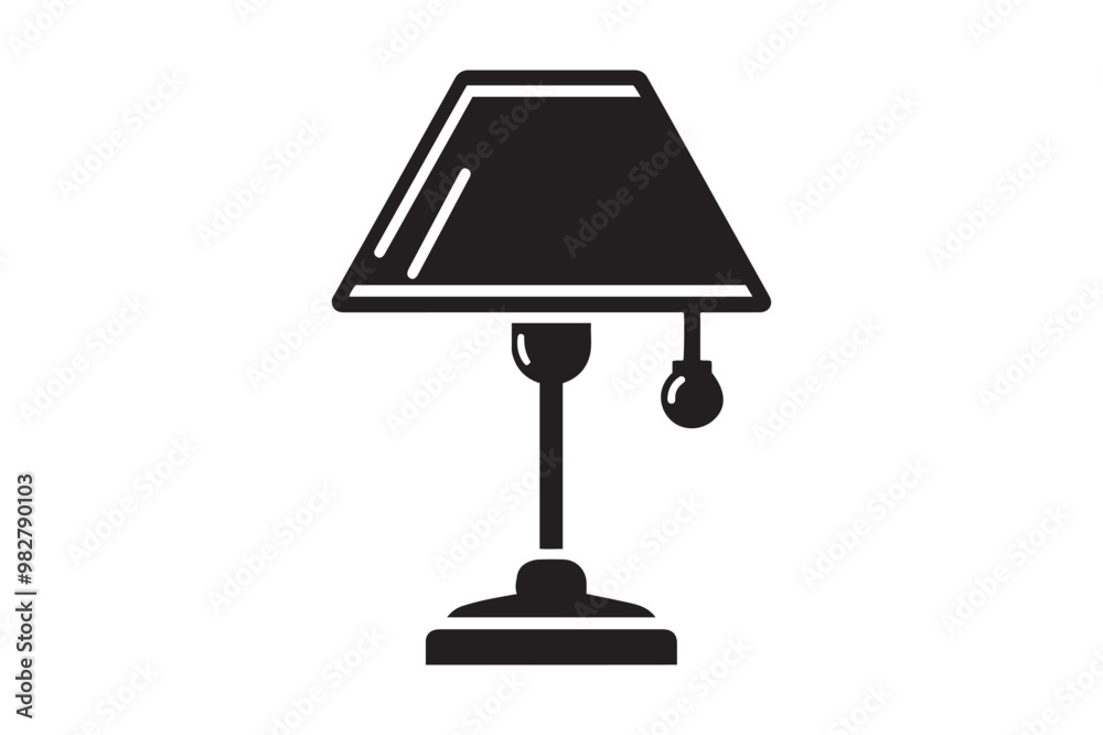 Table lamp vector art silhouette illustration Table lamp vector art silhouette illustration