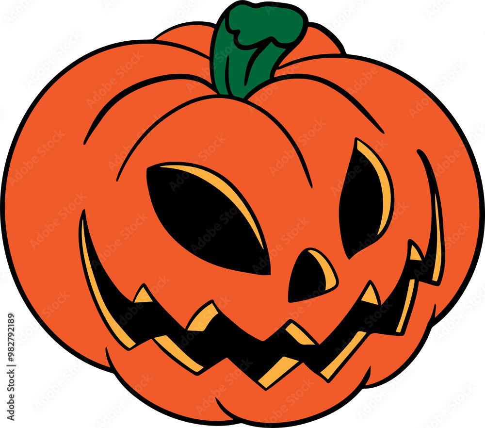 Naklejka premium The jack o lantern classic cartoon style for halloween concept .