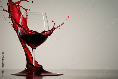 Stunning Red Wine Splash on Bright Background