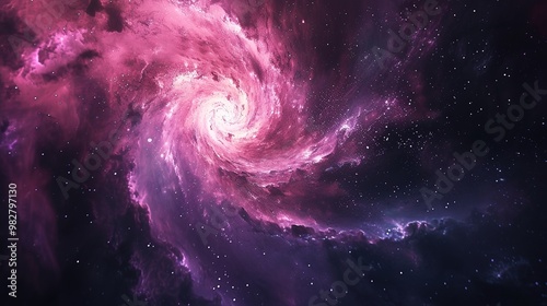 Background with spiral galaxy nebula in space