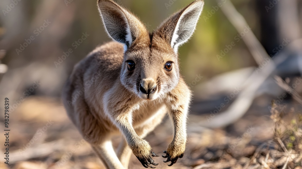 Playful Kangaroo Leaping Through the Australian Outback Playful Kangaroo Leaping Through the Australian Outback