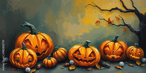 vector Pumpkin illustration for Halloween fest 