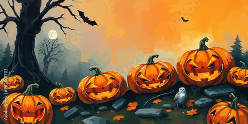 vector Pumpkin illustration for Halloween fest 