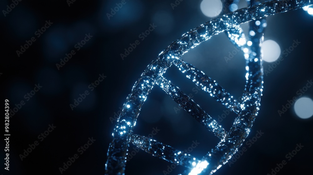 A close-up of a DNA double helix, symbolizing genetic science and molecular biology. A close-up of a DNA double helix, symbolizing genetic science and molecular biology.