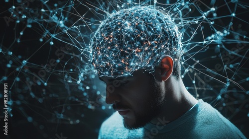 He monitors his brain through electrodes, brain-computer interfaces, electroencephalograms, and Stock simulations