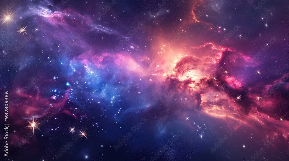 Fototapeta premium Nebula and galaxies in space