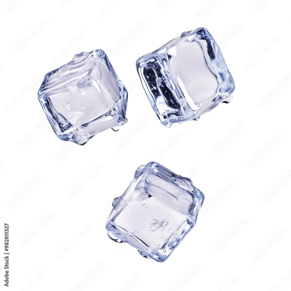 Crystal clear ice cubes scattered. transparent background. Crystal clear ice cubes scattered. transparent background.
