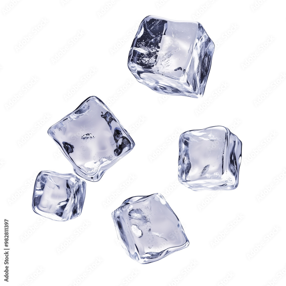 Crystal clear ice cubes scattered. transparent background. Crystal clear ice cubes scattered. transparent background.