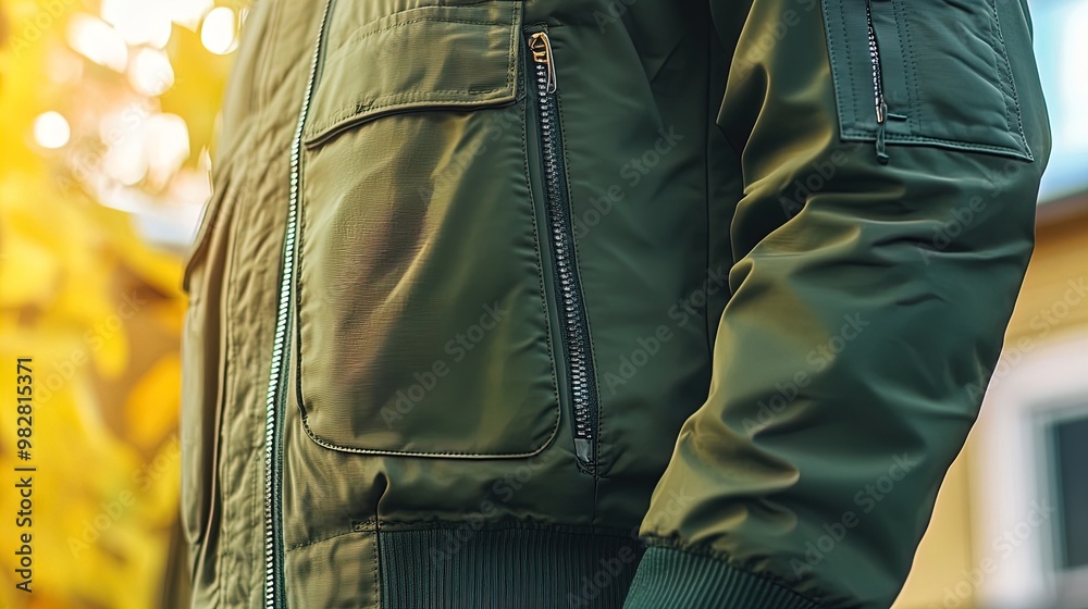 Stylish Green Bomber Jacket Poster: Featuring Unique Pockets, Ergonomic Fit, and Zipper Closure – Perfect for Sporty Interior Decor! Stylish Green Bomber Jacket Poster: Featuring Unique Pockets, Ergonomic Fit, and Zipper Closure – Perfect for Sporty Interior Decor!