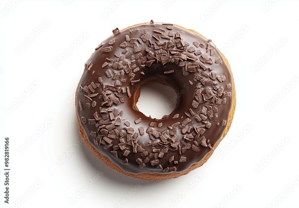 A dark chocolate doughnut on isolated background A dark chocolate doughnut on isolated background