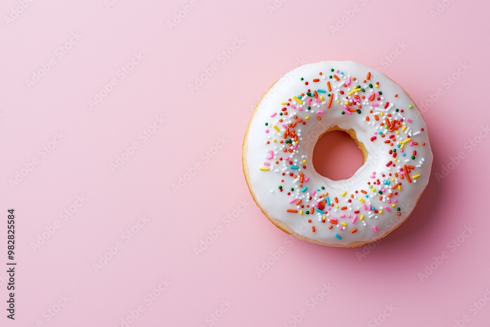 Colorful doughnuts with glaze and sprinkles isolated on background Colorful doughnuts with glaze and sprinkles isolated on background
