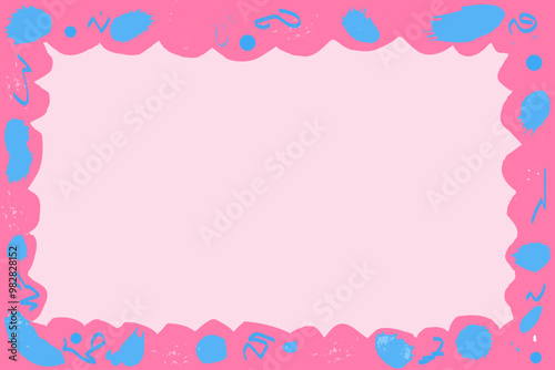 Wallpaper Mural Pink Splashy Frame with Blue Splotches Torontodigital.ca