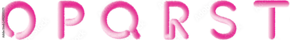 Fluffy text effect. Alphabet Letters O,P,Q,R,S,T, pink color. Fluffy text effect. Alphabet Letters O,P,Q,R,S,T, pink color.
