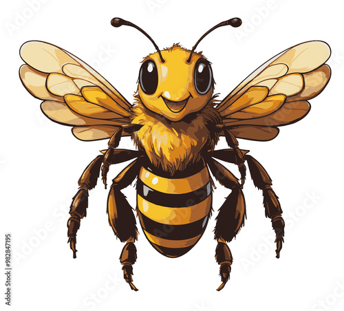 Smiling Bee PNG (Created in AI and then turned into PNG)