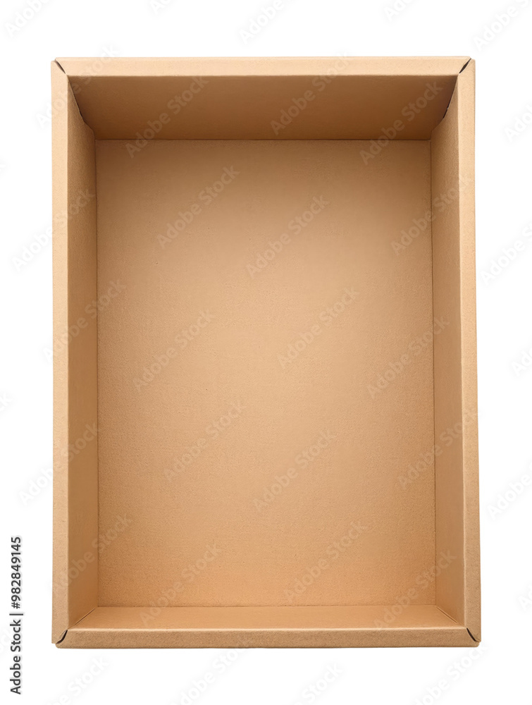 Fototapeta premium A simple, empty cardboard box with clean edges against a transparent background