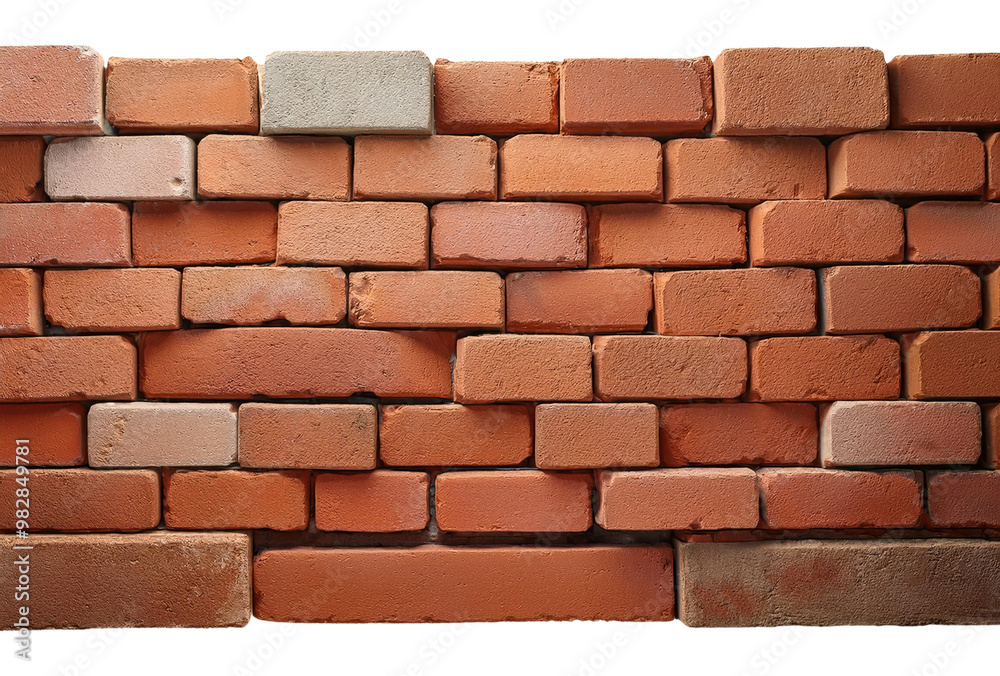 Fototapeta premium A textured wall made of red and gray bricks, showcasing a mix of colors and patterns in a classic masonry style.