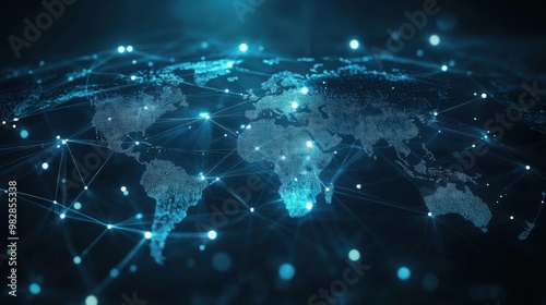 A cross-border payment system utilizing blockchain, with digital currencies flowing seamlessly between countries, reducing transaction costs and eliminating traditional banking delays.