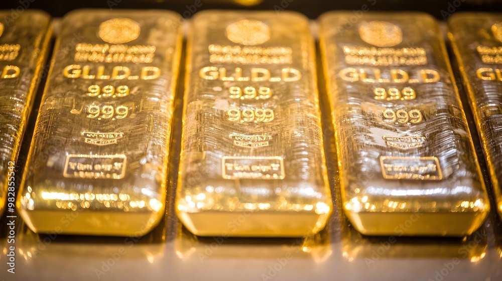 Gold Bullion Vault: Rows of gold bars—their weight palpable. The vault—an economic fortress against chaos. Gold Bullion Vault: Rows of gold bars—their weight palpable. The vault—an economic fortress against chaos.
