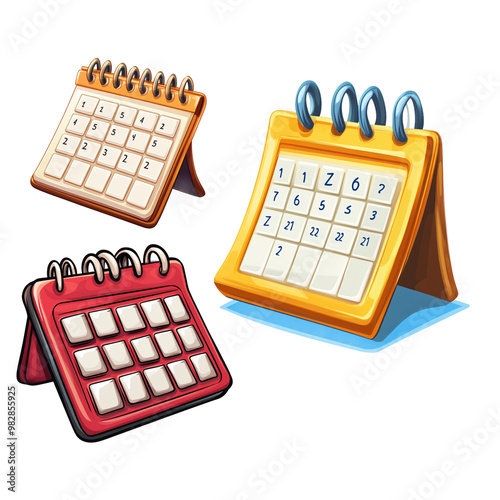 Calendar Icon cartoon vector illustration clipart white background