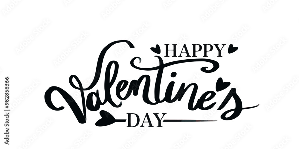vector text happy valentine's day with hearts graphics vector text happy valentine's day with hearts graphics