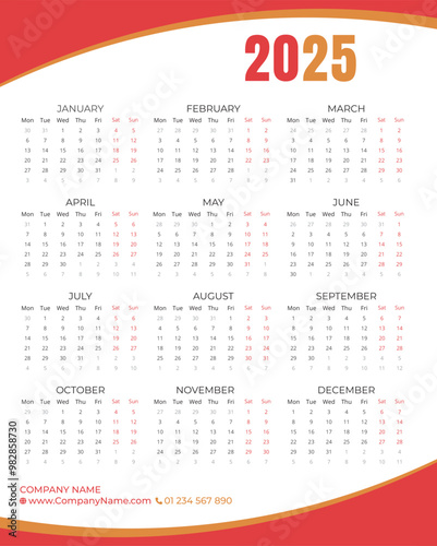 2025 Professional Business Calendar – Clean & Minimalist Design