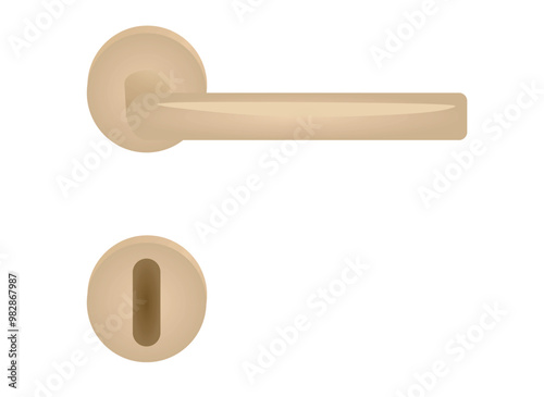 Brown door handle. vector illustration