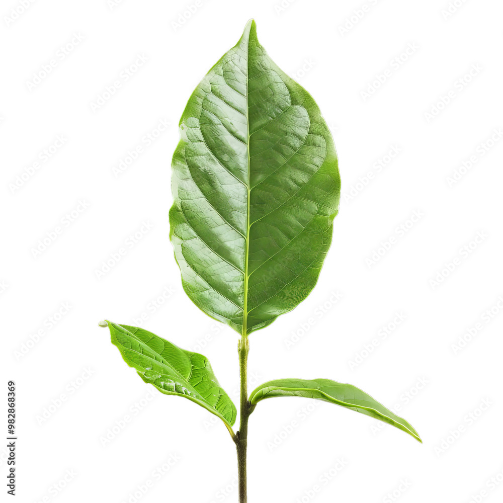 Obraz premium Young plant growing up with green leaves on a white background