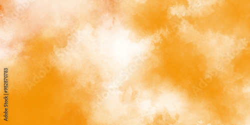 abstract  orange Grungy ink effect bright yellow and orange color shades watercolor background. watercolor background concept for banner,  Multicolored splashed watercolor background with stains.	
