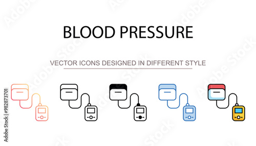 Blood Pressure icon design with white background stock illustration