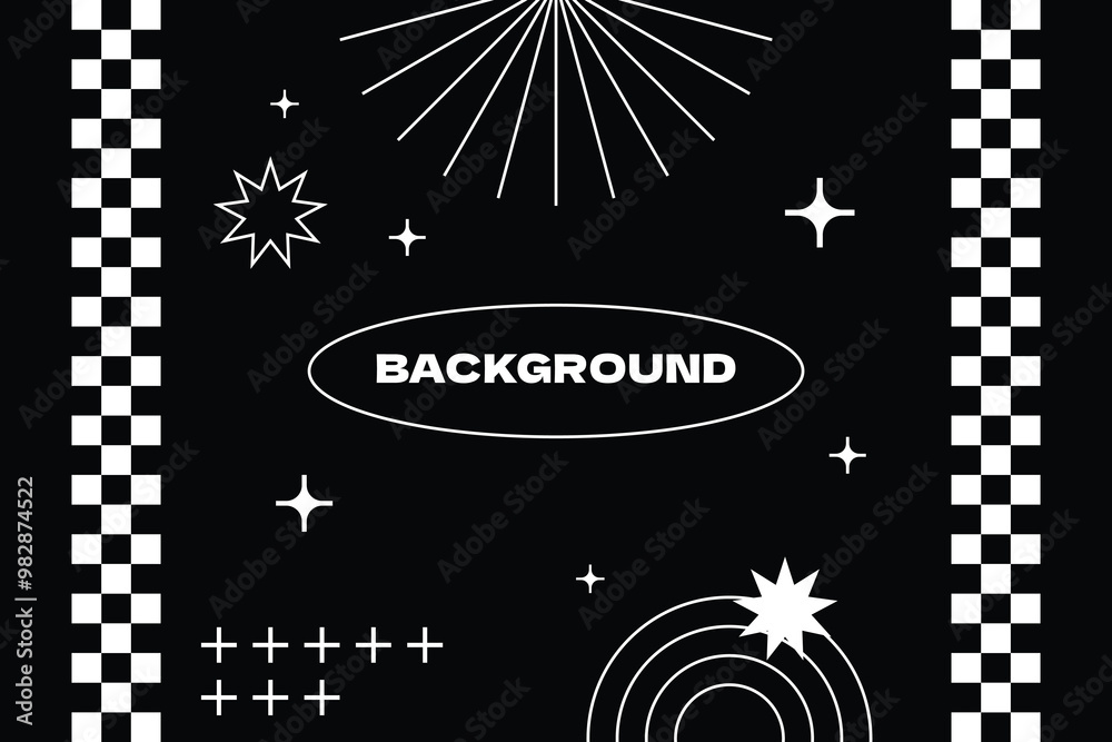 Obraz premium Abstract Black and White Geometric Background