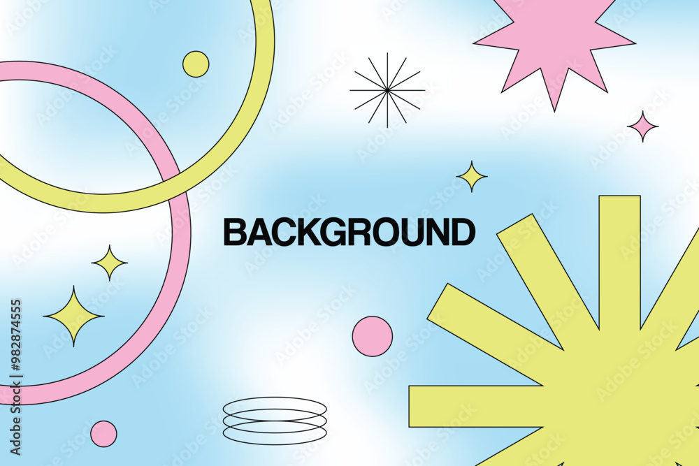 Obraz premium Abstract Y2K Gradient Geometric Background