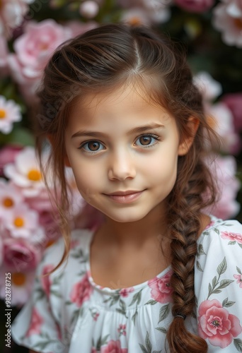 Portrait of a Young Girl with Flowers in her Hair