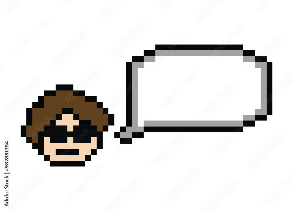 Cartoon cute pixel 8bit character face man with chat blank decoration 8 bit male boy say speak discuss idea chat box cartoon pixel game png vector. Cartoon cute pixel 8bit character face man with chat blank decoration 8 bit male boy say speak discuss idea chat box cartoon pixel game png vector.