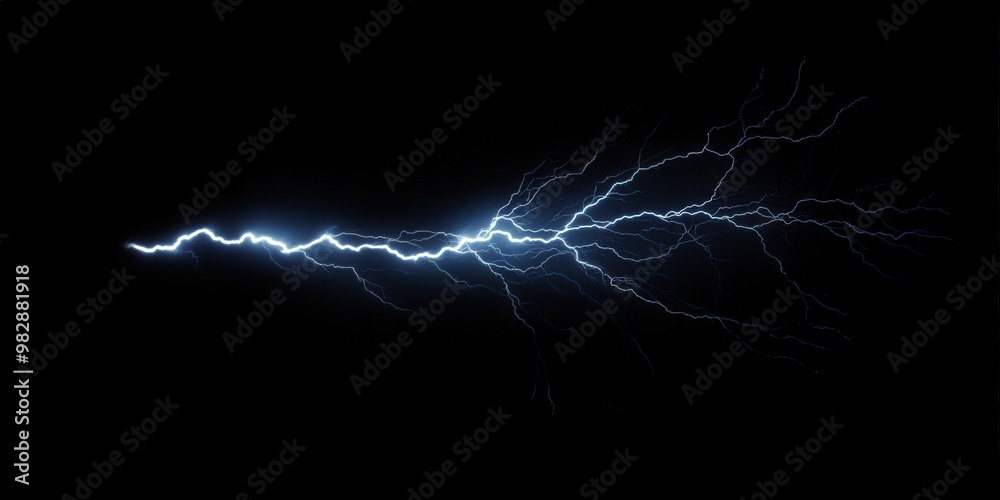 Dramatic Lightning Bolt on a Dark Background Dramatic Lightning Bolt on a Dark Background
