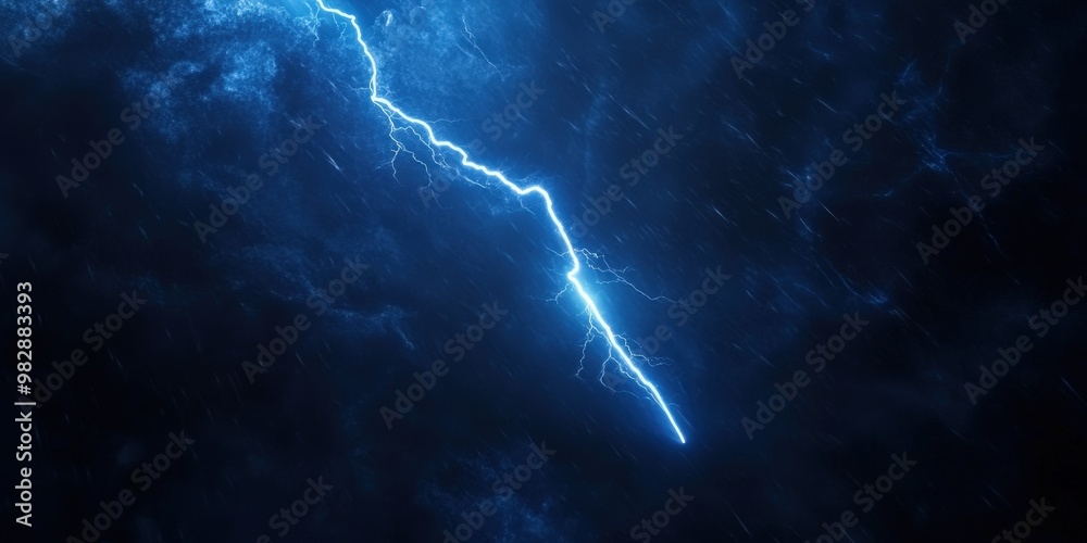 Dramatic Lightning Strike in Dark Stormy Sky Dramatic Lightning Strike in Dark Stormy Sky