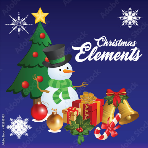 Christmas graphic elemets design, christmas day elements