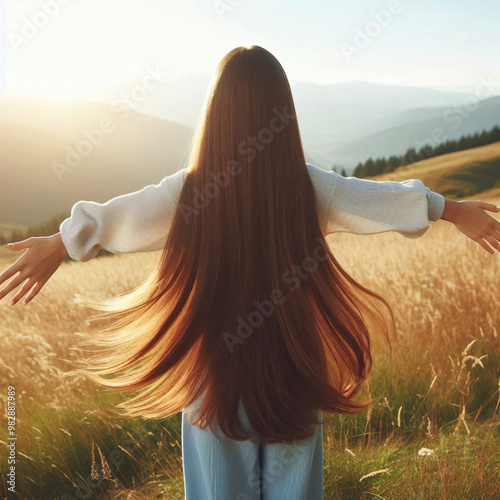 ロングヘアーの女性