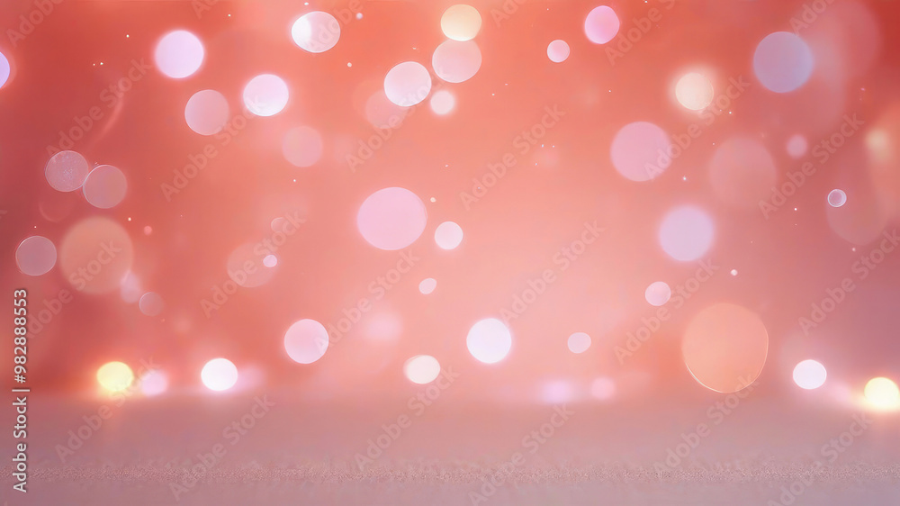 Fototapeta premium Beautiful luxury gold bokeh on defocused tropical coral background.