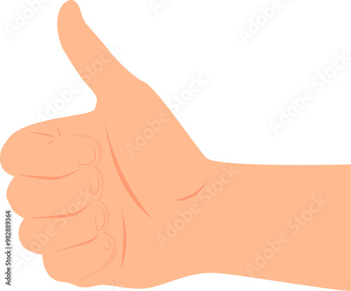 Thumb up gesture. Okay gesture. Vector illustration with transparent background.
