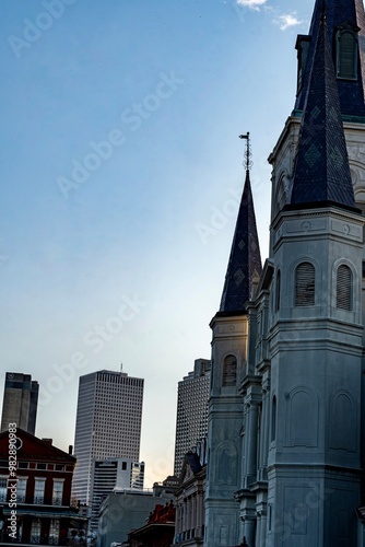 Obraz na płótnie Saint Louis Cathedral and Downtown New Orleans at Twilight w salonie