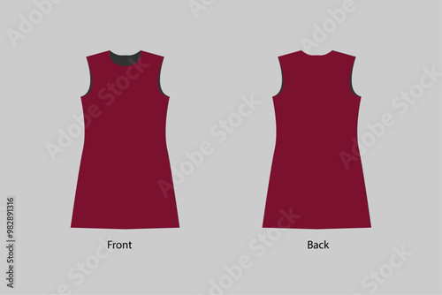 Burgundy Design Women's Long Vest Template photo