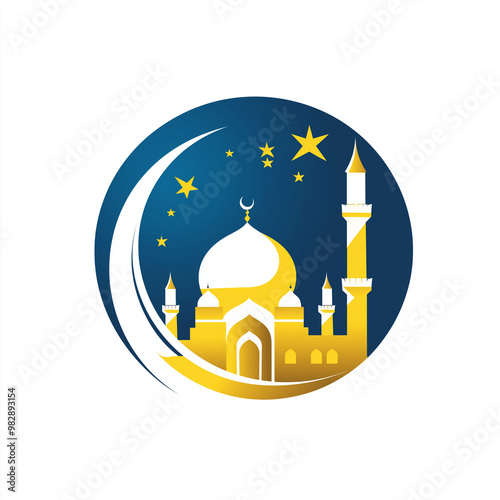 Islam Vektor Logo: Modernes muslimisches Emblem im Vektorstil. Klare Linien, islamische Symbolik. Ideal für Moscheen, Halal-Produkte & kulturelle Veranstaltungen photo