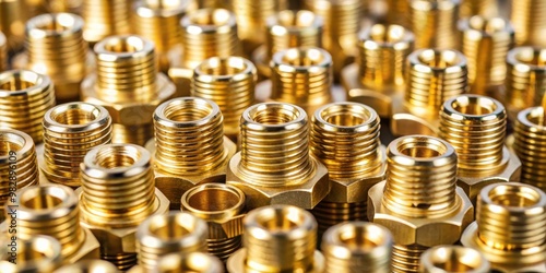 Precision small CNC lathe machine manufacturing brass screw connector parts for air conditioners