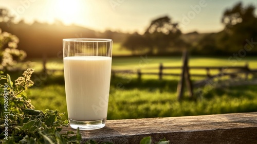 Sustainable farming methods reflected in creamy milk. photo