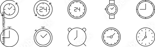 Clock icon, Hour Marker, AM,PM Clock Vector Symbol. Time and Timers icons collection.