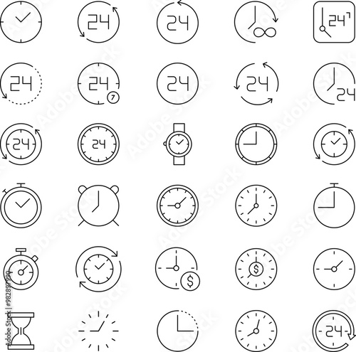 Clock icon, Hour Marker, AM,PM Clock Vector Symbol. Time and Timers icons collection.